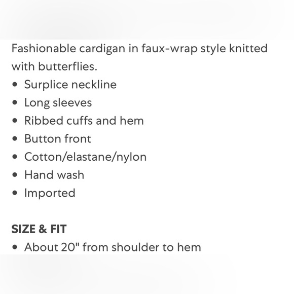 Free People-Olive You Butterfly-Knit Faux Wrap Cardigan-Macadamia-XS. NWT. - Picture 3 of 9